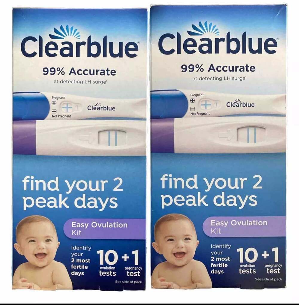2x Clearblue Easy Ovulation Kit 10 Tests 1 Pregnancy Test EXP 02/28/2027